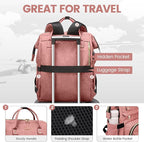 LOVEVOOK Laptop Backpack for Women,18 Inch Professional Womens Travel Backpack Purse Computer Laptop Bag Nurse Teacher Backpack,Waterproof College Work Bags Carry on Back Pack with USB Port,Light-pink