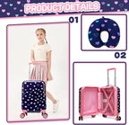 Kid’s Luggage Set 5 Piece Suitcase Set 16’’ Hardside Luggage with Spinner Wheels Girls Carry on Toddler Travel Rolling Suitcase Carry on Luggage Airline Approved