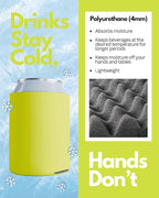 PartyPrints 200 Pack Marigold Blank Can Cooler Sleeves, Customizable Bulk Insulated Foam for Beer, Collapsible Plain Drink Holder, Cold Soda Insulator, 12oz Regular, 16oz Tall Cans