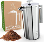 Oliver's Kitchen ® Premium French Press Cafetiere Coffee Maker - Thermal Insulated Double Wall - Stainless Steel 1 Liter