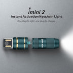 OLIGHT IMINI 2 EDC Rechargeable Keychain Flashlight, 50 Lumens Compact and Portable Mini LED Keyring Lights with Built-in Battery Ideal for Everyday Carry and Emergencies (Dream Blue)