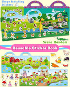 Walenced Reusable Sticker Book for Toddlers, Stickers for Kids, Toddler Sticker Book, Toddler Craft Activities, Toddler Travel Toys Boy Girl Birthday Gifts
