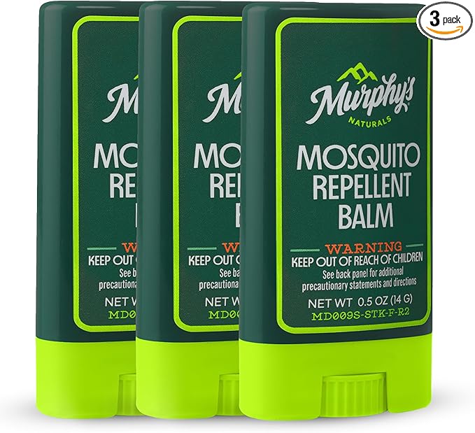 Murphy's Naturals Mosquito Repellent Balm Stick, Plant-Based Ingredients, Travel-Pocket Size, 0.5oz Each, 3-Pack