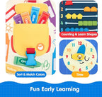 hahaland Busy Book Preschool Learning Activities - First Day of School Gifts Activity Books for Toddlers 1-4, Montessori Toys 2 Year Old Boy Girl Birthday Gift Preschool Must Haves Busy Board Ages 2-4