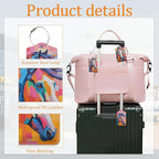 Colorful Horse 3 Pack Luggage Tag for Suitcase, Leather Bag Tags with Privacy Cover ID Label and Durable Steel Loop for Cruise Airport Travel