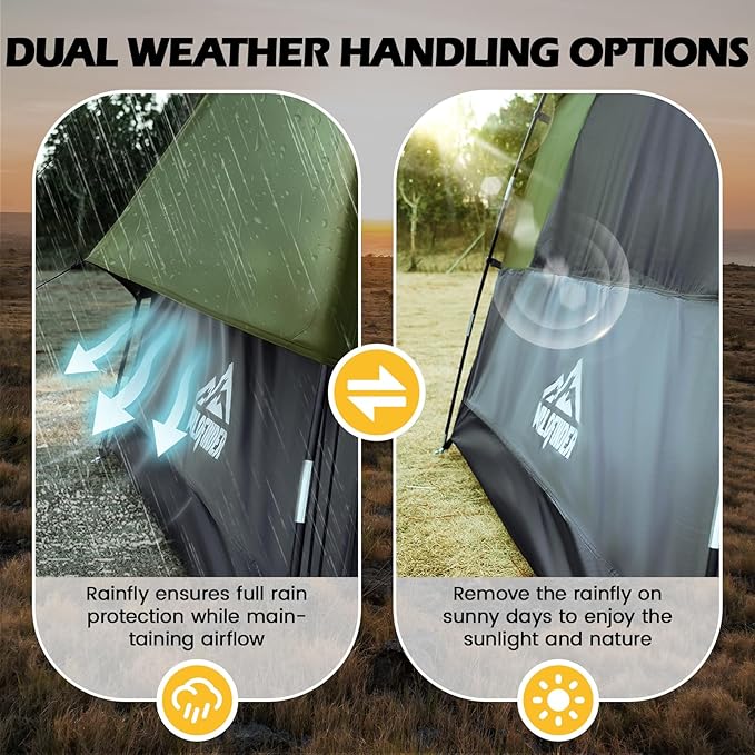 WildFinder SUV Tent, Rectangle Car Tent for Family, Waterproof & Windproof for Car Camping, Large Camping Tents with Storage Bag, SUV, Van, Jeep