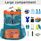 Swim Bag for Kids Mesh Beach Backpack for Boys Lightweight Drawstring Beach Bag Swimming Pool Sports Gym String Bag (Green)