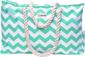 Beach Bag and Pool Bag Has Cooler Pocket, 7 Pockets Total, Zip Top. Family Size Waterproof Beach Tote