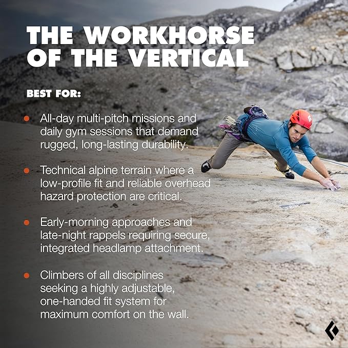 BLACK DIAMOND Half Dome Rock Climbing Safety Helmet | Adjustable Fit | Lightweight & Durable | Ventilated Protection