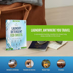 Eco-Friendly Travel Size Laundry Detergent Sheets - 10 Loads Ultra Concentrated, Stain-Fighting Enzymes & Plant Powered, Compact Washer Sheets, Pocket Friendly, Hot/Cold Cycles, Tough on Stains & Odor