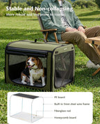 Large Dog Car Carrier Light Weight, 27×20.5×20.5ins Dog Carrier for Cars, Portable Dog Car Crate with Breathable Windows, Stable Pet Carrier for Both Indoor and Outdoor Use, Pet Travel Crate Green