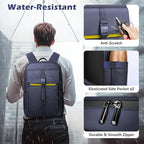 hk Slim Laptop Backpack for Men Women, Lightweight Business Backpacks 15.6 Inch Water-resistant Computer Bag for College Work Daily