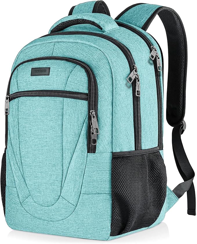 BIKROD Teal Backpack for Women and Men, Extra Large School Backpacks for Teens, Water Resistant Back Pack Fits 17 Inch Laptop, Business Anti Theft Sturdy Computer Bag Gifts