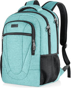 BIKROD Teal Backpack for Women and Men, Extra Large School Backpacks for Teens, Water Resistant Back Pack Fits 17 Inch Laptop, Business Anti Theft Sturdy Computer Bag Gifts