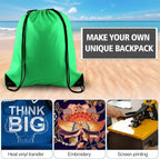 PLULON 6 Pcs Drawstring Bags Bulk Green Drawstring Backpack String Backpack Cinch Sack Sport Gym Bags for Yoga Traveling Outdoor Sports
