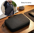 CAAORDKSO Electronics Travel Organizer, Electronic Accessories Carry Case Waterproof Double Layers Storage Bag Travel Essentials for Cord, Cable, Charger, USB, Power Bank, Earphone (Black, X-Large)