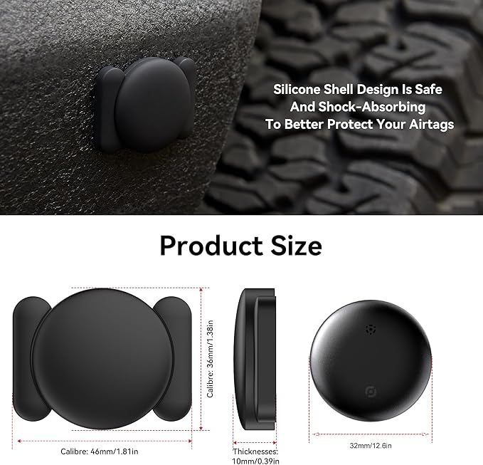 Car GPS Tracker for Vehicles, GPS Tracker Work with Find My (iOS Only), Car Vehicle Tracking Anti-Lost Locator with App for Cars, Pets (Black)