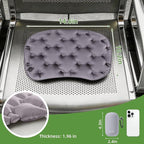 Inflatable Seat Cushion with Air Pump, Airplane Seat Cushion for Long Flights, Lightweight Stadium Seats Pad, Travel Portable Push-Press Air Seats Cushions for Hiking Office Car(Gray)