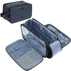 ZEEMO Travel Toiletry Bag for Men, Large Water-Resistant Double-Sided Full-Open Dopp Kit, Versatile Organizer for Shower and Hygiene Accessories, Bathroom Essentials, Cosmetics, Blue