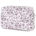 Narwey Cute Floral Makeup Bag Travel Cosmetic Bag Organizer Toiletry Bag Make Up Bags with Organized Pocket for Women Girls (Large,Dusty Pink Flower)