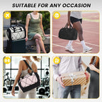 Vorspack Gym Bag for Women - 15 Inches Small Duffle Bag for Travel Lightweight Duffel Bag Personal Item Travel Bag Weekender Bag for Travel Sports Gym - Beige