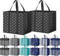 Fab totes 14 Pack Reusable Grocery Bags 35L Large Capacity Waterproof Tote Bags for Shopping and Picnic with Sturdy Handles