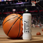 PRIME 32 oz White Graffiti Squeeze Sports Water Bottle, BPA Free, Dishwasher Safe, Easy-Grip Ergonomic Leakproof Design, Fast Hydration for Gym, Cycling, Running