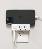 Projectpak 3 Outlet Grounded Wall Adapter - Splitter Extends 1 Outlet to 3 with Phone Securing Lip, Perfect for Travel | Pack of 3