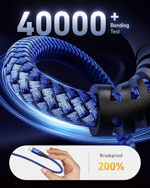 USB C to C Cable Fast Charging 6FT, 2Pack USB Type C Cable for Car Durable Braided iPhone USB C Charger Cable USBC to USBC Cord for iPhone 17/16/15/Pro Max/Plus, Samsung Galaxy S23 and More-Blue