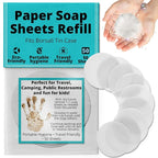 BORSALI Paper Soap Sheets for Traveling - Portable Paper Hand Soap for Hiking, Camping, Public Restrooms | Dissolvable Travel & Backpacking Gear (50 Sheets - Refill)