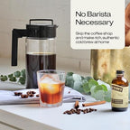 Takeya Deluxe Cold Brew Coffee Maker - BPA-Free Tritan Pitcher with Airtight Leakproof Lid, Silicone Grip Handle, Fine-Mesh Filter - Shatter-Proof, Dishwasher Safe, Made in USA - 2 Quart/Black