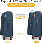 Softsied Suitcases 4 Piece Luggage, Polyester with Spinner Wheels and Lock, Suitable for Carrying Around and for Travel, Unisex, Navy Blue