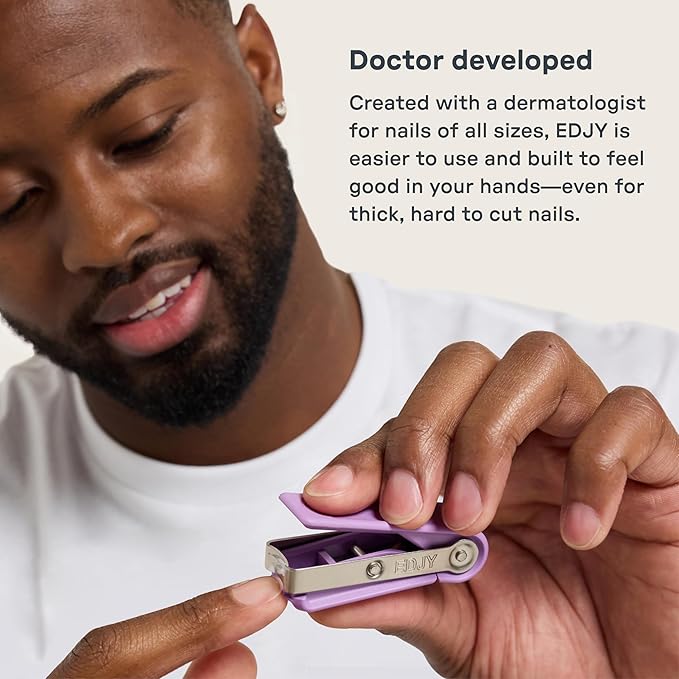 EDJY Fingernail Cutter - Precision Stainless Steel Nail Cutter for Fingernails | Sharp Blade, Ergonomic Design, Durable & Rust-Resistant | Ideal for Men and Women | Black | 2-Pack