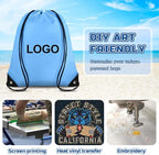 Grneric Blue Drawstring Backpack Bulk 28 PCS Drawstring Bags String Backpack Cinch Bag Sackpack for Men Women Gym (Sky Blue)
