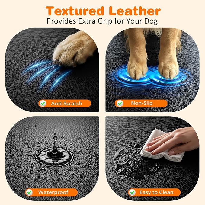 URPOWER PU Leather Backseat Extender for Dogs, Hard Bottom Dog Car Seat Cover for Back Seat, Holds 400 LBS, Waterproof Dog Car Hammock Anti-Scratch Pet Rear Seat Protector Travel Bed for Car and SUV
