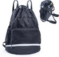 Swim Beach Sports Drawstring Backpack - Gym Bag with Shoes Compartment and Waterproof Pocket for Gym Accessories, Swim Essentials - Kids Mens Beach Workout Bag