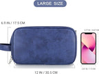 Elviros Toiletry Bag for Men, Large Travel Shaving Dopp Kit Water-resistant Bathroom Toiletries Organizer PU Leather Cosmetic Bags