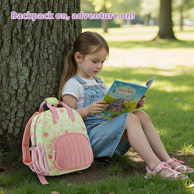 GAGAKU Toddler Backpack for Girls 2-4 years Kids Mini Backpacks Lightweight Breathable Comfortable Preschool Daypack for School Travel Lightwieght Bag - Green