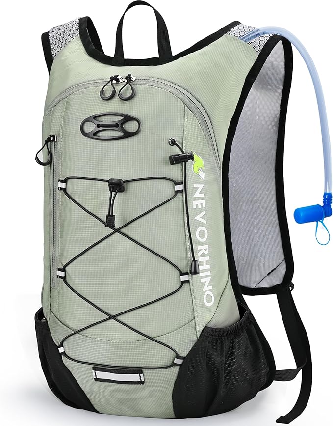 Lightweight Hydration Backpack, Running Backpack with 2L Water Bladder, Hydro Water Daypack for Cycling Hiking Rave for Men Women