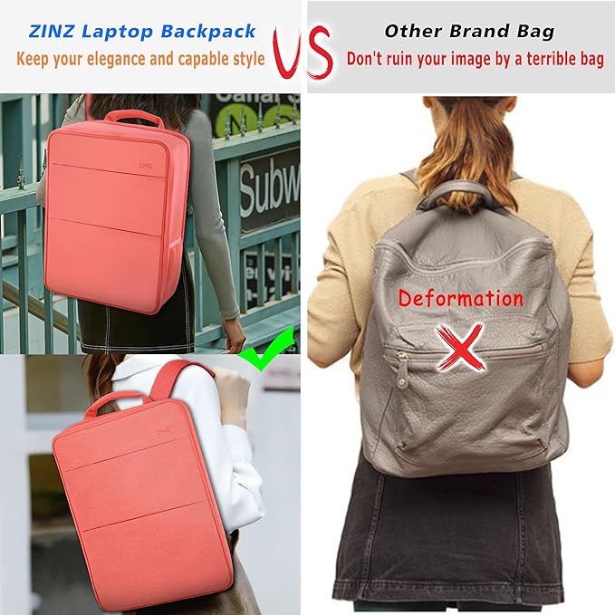 ZINZ Slim & Expandable Laptop Backpack 15 15.6 16 Inch Case, Water Resistant Travel Backpack Compatible with MacBook Pro/Neo 16" 15", Dell XPS 15 16 and Most 15" 15.6" 16" Notebooks，P01K01