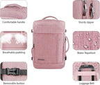 Gieury Carry On Backpack for Women, 50L Travel Backpack Flight Approved, Expandable Backpack For Airplanes, 17 Inch Laptop Backpack, Luggage Suitcase Daypack Lightweight Business Weekender Bag, Pink