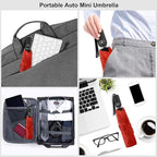 Compact Travel Umbrella for Purse - Flat Handle, Waterproof for Light Rain