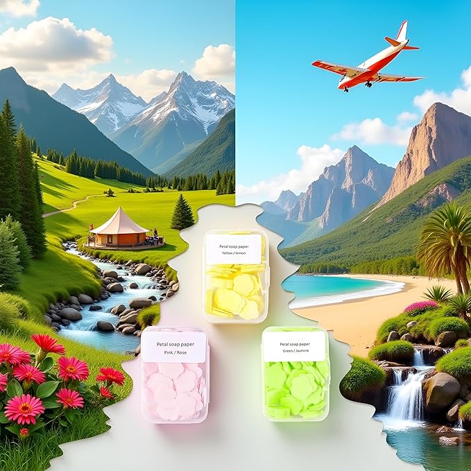 300pcs Portable Hand Washing Soap Sheets, Scented Mini Soap Sheets, Paper Soap for Travel,Disposable Soluble Soap for Outdoor Travel, Camping, Hiking