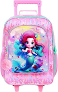 Kids Luggage for Girls, Mermaid Rolling Travel Carry on Suitcase for Toddler Children with Wheels(Pink)