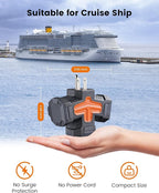 SURAIELEC Outdoor 3 Way Plug Adapter, Multi Plug Outlet Waterproof, 1 to 3 Power Splitter, Electrical 15A Multiple Plug Extender with Cover for Outside Garden Garage Cruise, Gray, ETL Listed, 3 Pack