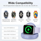 2026 Upgraded for Apple Watch Charger Magnetic Fast Charging Dock,Portable Wireless Charging Stand Compatible with iWatch Series Ultra/SE/11/10/9/8/7/6/5/4/3/2 Support Nightstand Mode-Purple