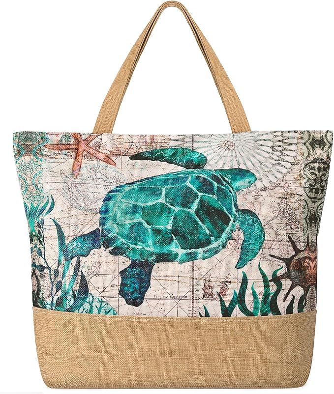 Trifabricy Beach Bag for Women, Large Beach Tote Bags with Zipper, Woven Straw Tote Waterproof, Swim Gym Shopping Travel Bag