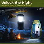 Outsmart Gadgets Outdoor Portable Toilet Set for Adults with Camping Night Lantern, Folding XL Toilet, Pop Up Privacy Tent and Carry Bags, Multipurpose Potty, Washable and Foldable for RV Travel