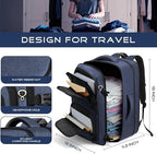 Travel Backpack for Men, Expanable Carry on Luggage Backpack, TSA 17.3 inch Laptop Bag Flight Approved, Lightweight Business Luggage Bag, Travel Gifts for Men Women, Blue