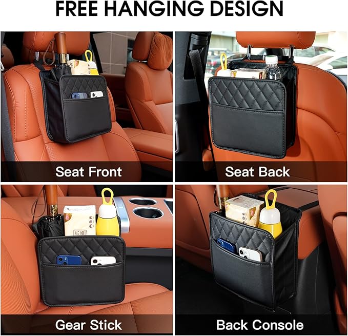 FrgKbTm Car Seat Back Hanging Bag Car Document Holder Multi-Pocket Bottle Bag Storage Box Organizer Travel Tidy Pouch Pocket Kids